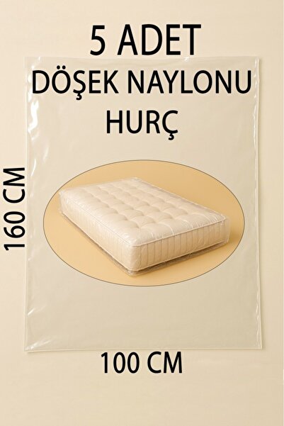 Tiesa Home 5 Adet 160cm×100cm Şeffaf Naylon Taşınma Saklama Döşek Naylonu Tor...