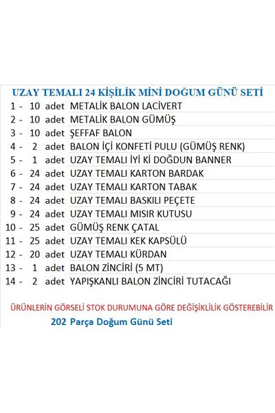 ZENVİVA Space Themed Mini Set for 24 People