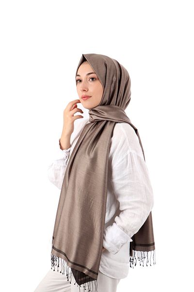 Bursa İpek Mink Black Double Sided Silk Shawl