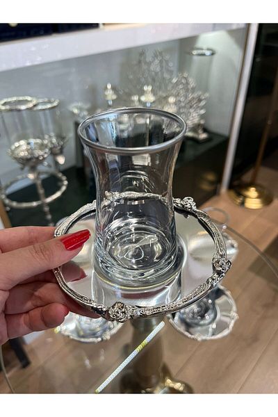 P&ORA PREMIUM KITCHEN PRODUCTS P&Ora Rose Silver Tea Set for 6 People