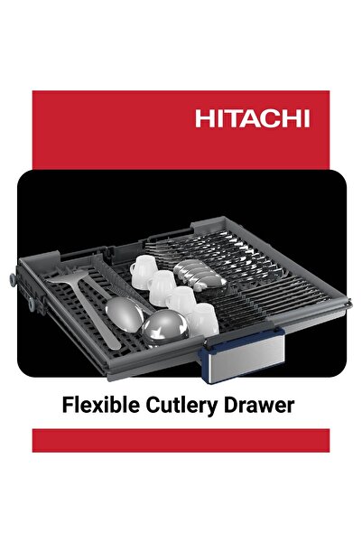HITACHI Dishwasher | Freestanding | 15 Place Settings | 8 Programs | Auto, Intensive, Eco