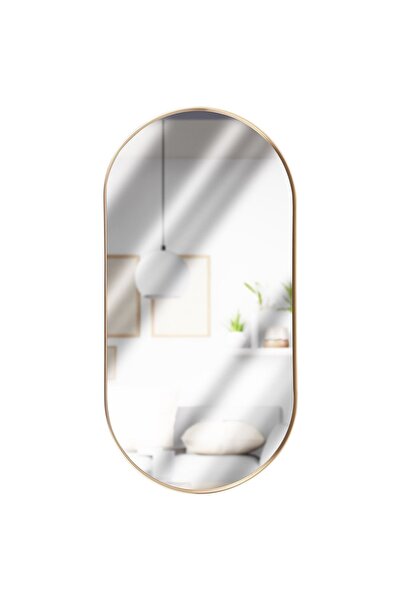 shumee Gold oval wall mirror 50x25 cm