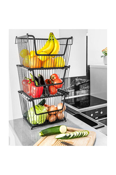 shumee Black metal fruit and vegetable basket