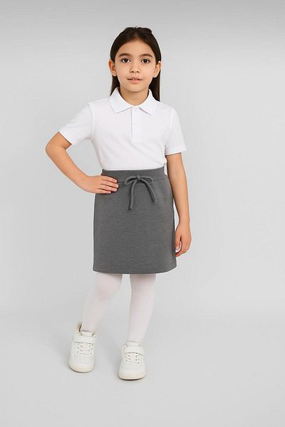 FERRY BUTİK Girl's Back to School Waist Rubber Ribbed Waist Shorts Skirt