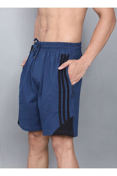 LAUREN SMITH Athletic Men’s Shorts 100%Cotton Comfortable Workout, Elastic Waist & Zipper Pockets-