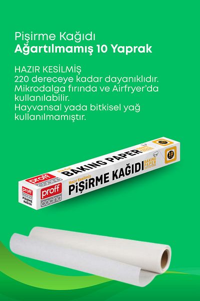 GRİMOR Life 6 Pieces of 10 Meters Pre-Cut Oven Baking Paper – Greaseproof Oven Paper