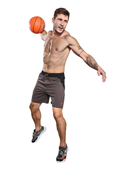 LAUREN SMITH Athletic Men’s Shorts 100%Cotton Comfortable Workout, Elastic Waist & Zipper Pockets-