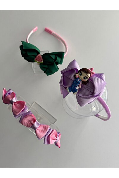 kalben accessories مجموعة تاج شعر للبنات مكونة من 3 قطع - موديلات ملونة ولطيف...