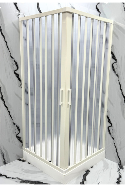 bukkaduş PVC 2 Taraflı Açılır Körük Açılımlı Köşe Duşakabin