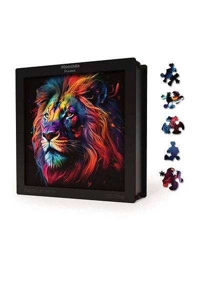 WoodMix Puzzles Puzzle cu Animale - Leu 2