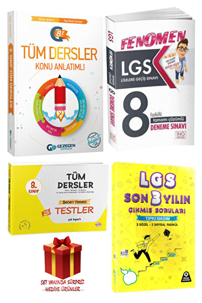 Gezegen Yayıncılık 8. Sınıf Tüm Dersler Konu Anlatımlı+ Editör Beceri Temelli Testler+Fenomen 8 Deneme+Çıkmış Sorular
