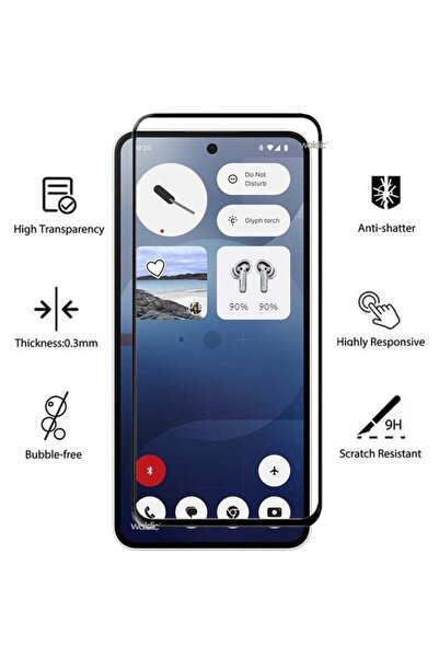 Generic 2 Pack Screen Protector for Nothing Phone (3a) Full HD Quality Tempered Glass Anti-Scratch - Black