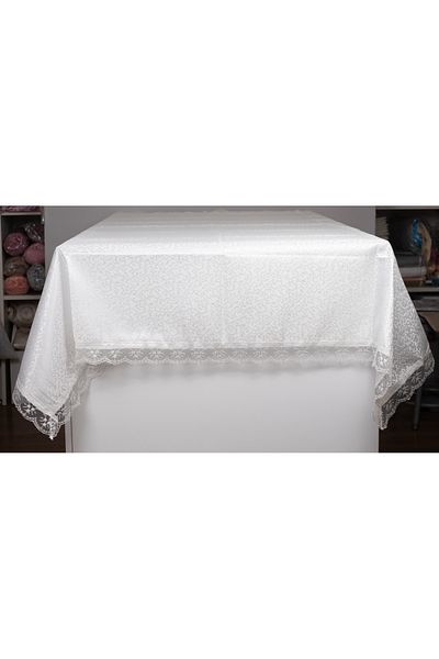 melda ceyiz Stain-Resistant French Laced Tablecloth for 8 and 12 People Without Worries