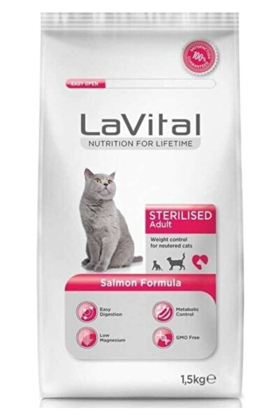 LaVital La Vital,sterılısed (Kısırlaştırılmış) Adult, Somon Balıklı, 1.5 Kg,k...