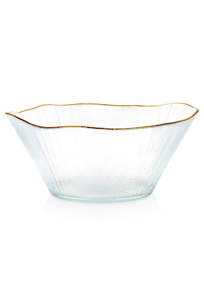 shumee Bol de salată din sticlă aurie 21 cm, 1,2 l
