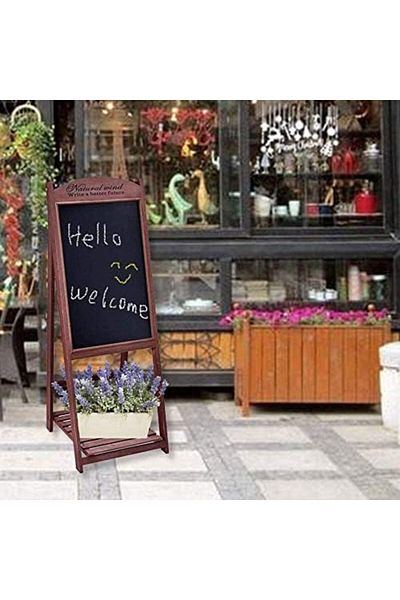 genric FFD Wooden Hand Writing Drawing Blackboard With Flower Stand Chalkboard Ideal For Restaurants