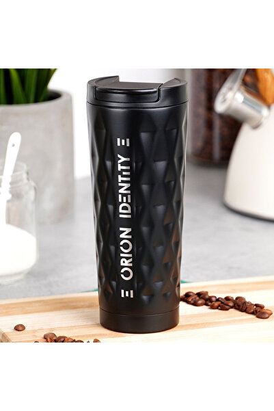 shumee 500ml black steel thermal mug
