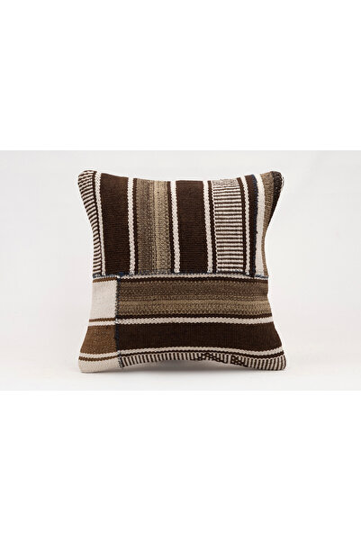 Kilim Whole Sale Vintage Throw Pillow Cover Made of Handmade Rug, Wool, 40X40 cm