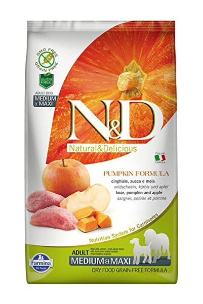 N&D Pumpkin Tahılsız Bal Kabaklı, Yaban Domuzu Etli Ve Elmalı Orta Ve Büyük I...
