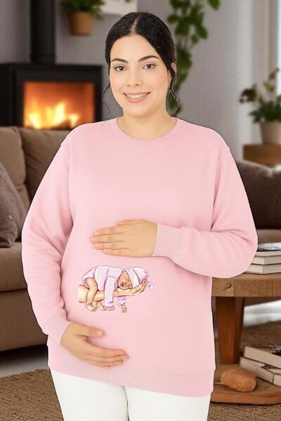 DM DOLCE MORE سويت شيرت مطبوع للحوامل