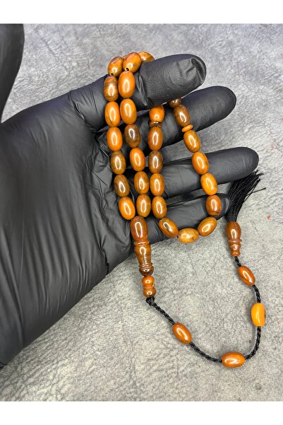 Mos Tespih High-End Moire Crimping Amber Prayer Beads with System