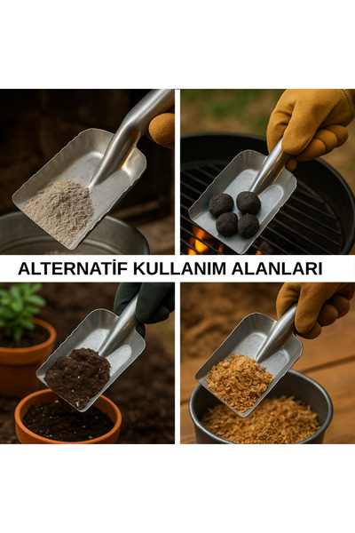 BEYLİNİ Çelik Ateş Küreği Ahşap Ergonomik Dayanıklı Saplı Geniş Soba Şömine Kömür Ateş Köz İdeal Kürek