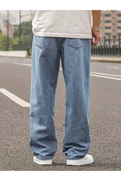 Cuqq Denim بنطلون جينز فضفاض للرجال من Acid Wash - قصة كاجوال واسعة الساق من ...
