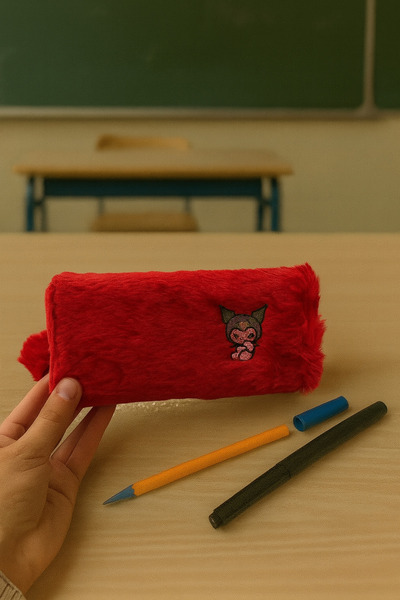 Venino حامل قلم كرومي من القطيفة بعين واحدة