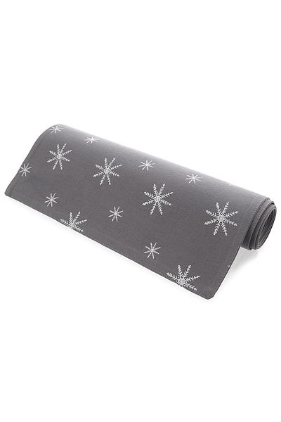 shumee PETAL grey cotton table runner 130x32 cm