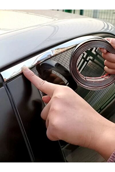 GenelTedarik Araç Içi Dışı 3d Krom Dekoratif Nikelaj Şerit Çıta 9mm X 4 Metre