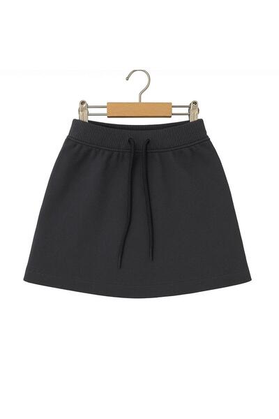 MaviMoure Girl's Back to School Waist Rubber Ribbed Waist Shorts Skirt