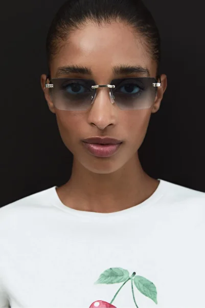 Stradivarius Rectangular frameless sunglasses