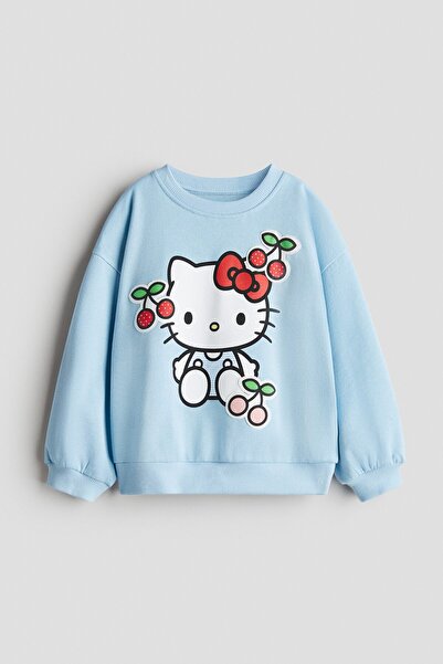 H&M Baskılı ve Pamuklu Sweatshirt