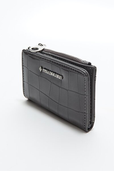 Stradivarius Timsah deseni görünümlü kartlıklı bozuk para cüzdanı