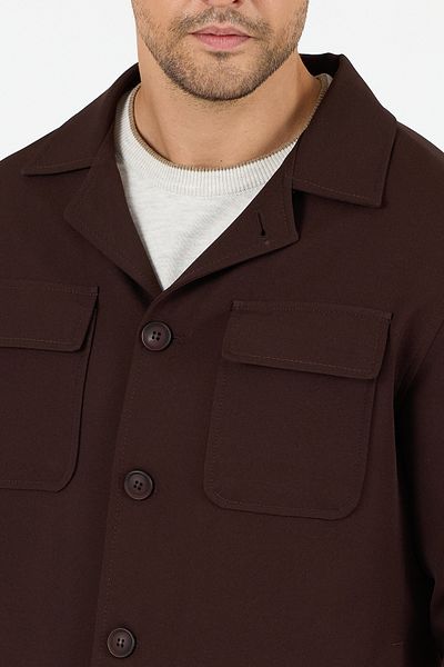 Frappoli Viana Men's Coffee Overshirt Lycra Sports Jacket