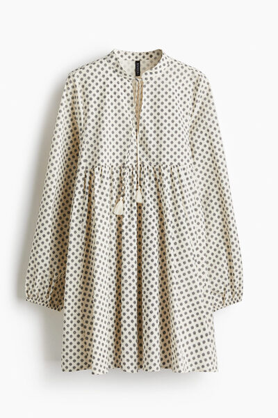 H&M Bağcık Detaylı ve Pamuklu Elbise