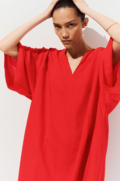 H&M MAMA Before & After Keten Karışımlı Elbise