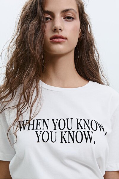 Stradivarius Text print T-shirt