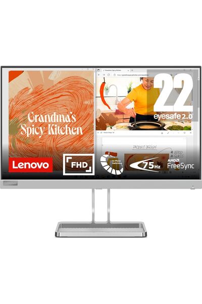 LENOVO شاشة ألعاب L22i-40 مقاس 22 بوصة بتقنية IPS ودقة FullHD وتردد 75 هرتز