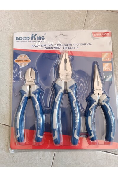 Hesaplı Hırdavat Good Kıng 3 lü 200 mm Pense Seti 1.kalite