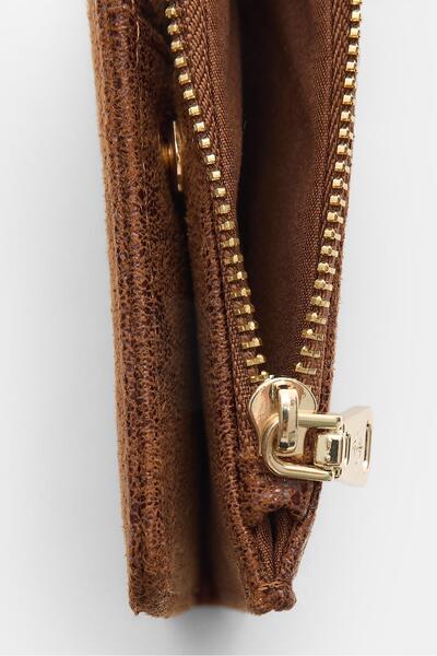 Stradivarius Suni Süet Kartlıklı Cüzdan