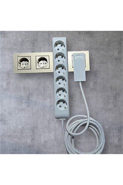 Noki Dar Alanlar İçin Premium Seri – 6’lı (4m) İnce Fişli, Çocuk Korumalı Uzatma Kablosu