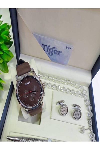 Generic Men's set, waterproof watch, cufflinks, pen, rosary, and luxury box