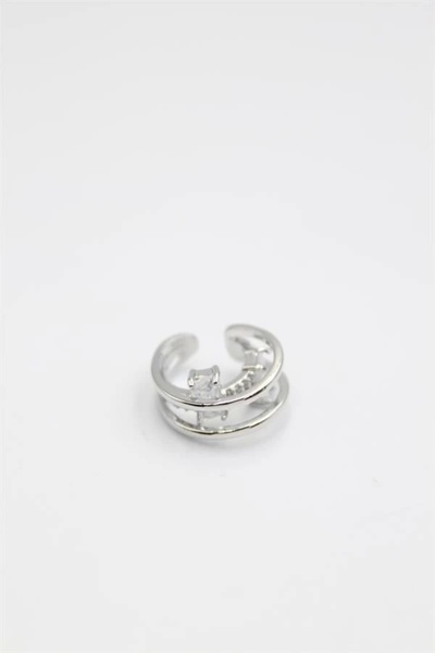 PRATİKOBA Stoned Cartilage Earrings - Silver