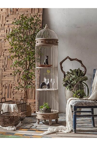 Vi Markets استاند قفص كبير - حديد و خشب - ريفي