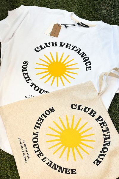 The Champ Clothing Women's Oversize T-Shirt + Cloth Bag Gift Combination – Club Petanque Printed 100% Cotton