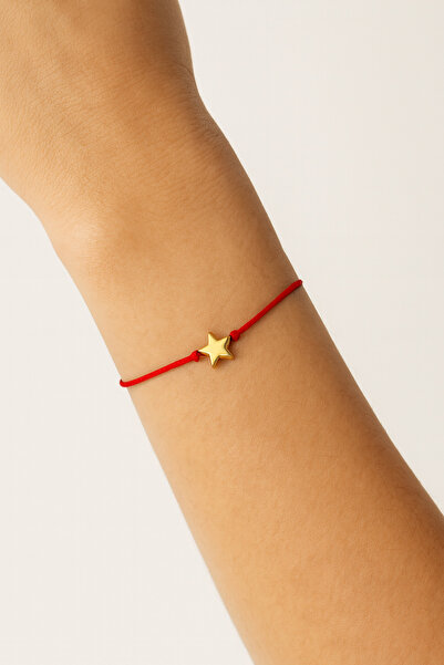 Femenino Yıldız figürlü kırmızı ip şans bilekliği