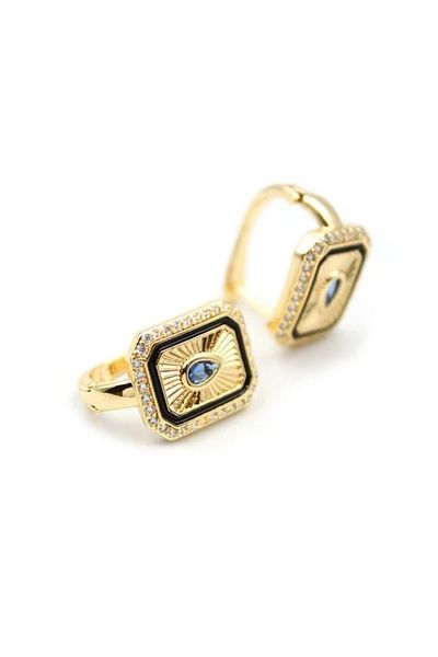 PRATİKOBA Drop Jewelled Earrings - Blue