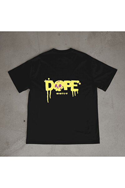 urbvn تي شيرت أسود كبير الحجم مطبوع بتصميم دوب