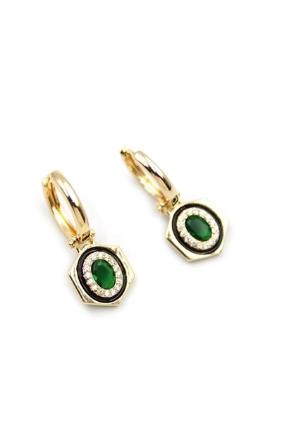 PRATİKOBA Jewelled Earrings - Green